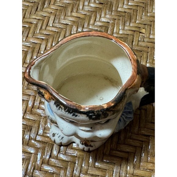 Antique Hand-Painted Ceramic Cat Creamer Creamer Handle Japan - Picture 3 of 9